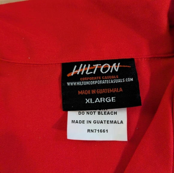 Hilton Men's Black and Red Bowling Shirt Size XL - Picture 3 of 4